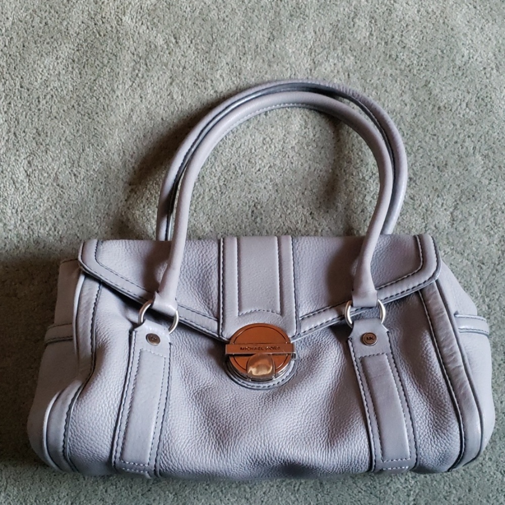 EUC Michael Kors blue/gray leather handbag